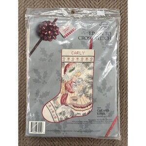 Something Special Cross Stitch Christmas Stocking Kit Girl With Kitten